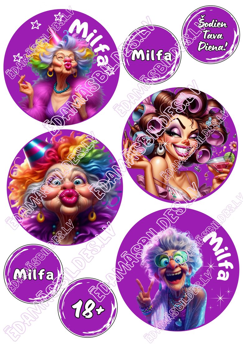 Cukura papīrs ar apdruku "MILFA",  BENTO 10 cm